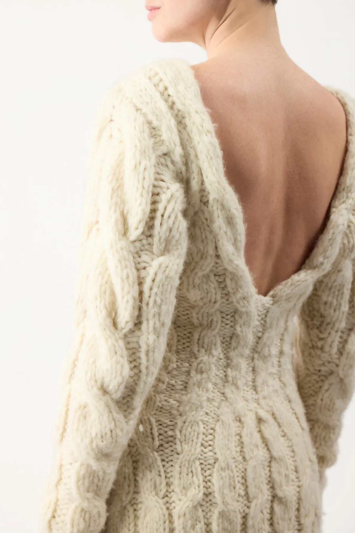 Poppy Knit Dress in Ivory Welfat Cashmere