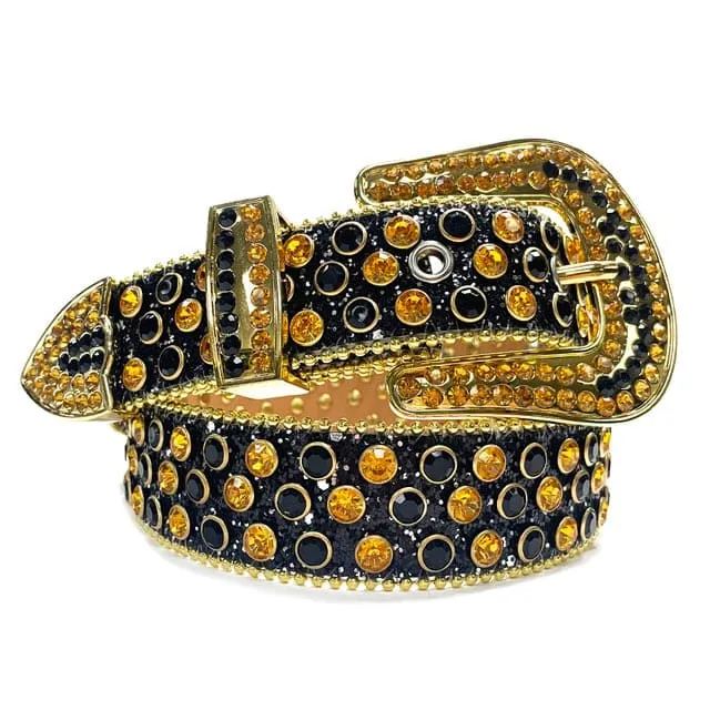 Rhinestone Diamond Waistband Unisex Belts