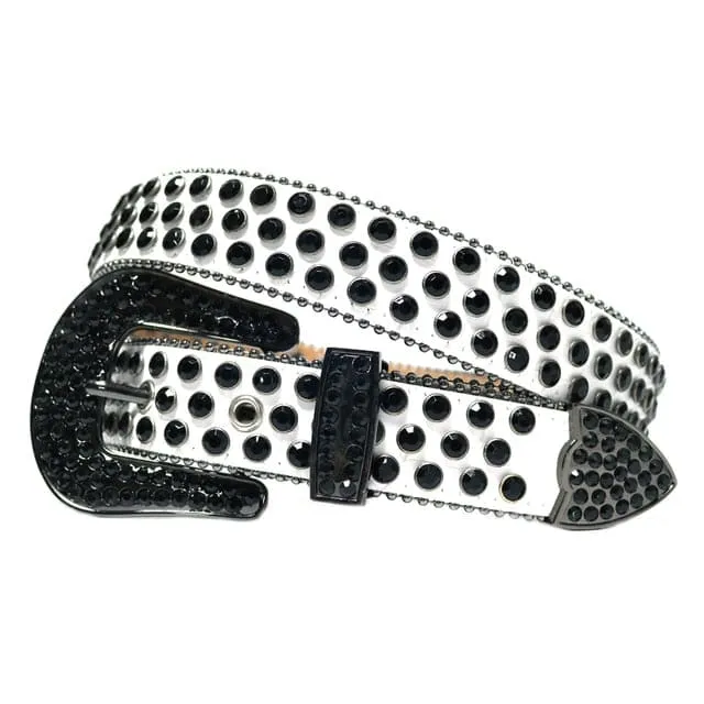 Rhinestone Diamond Waistband Unisex Belts