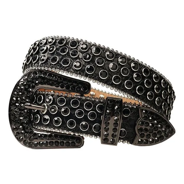 Rhinestone Diamond Waistband Unisex Belts