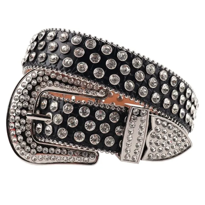 Rhinestone Diamond Waistband Unisex Belts