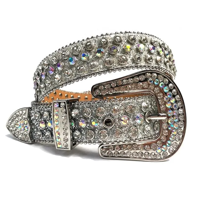 Rhinestone Diamond Waistband Unisex Belts