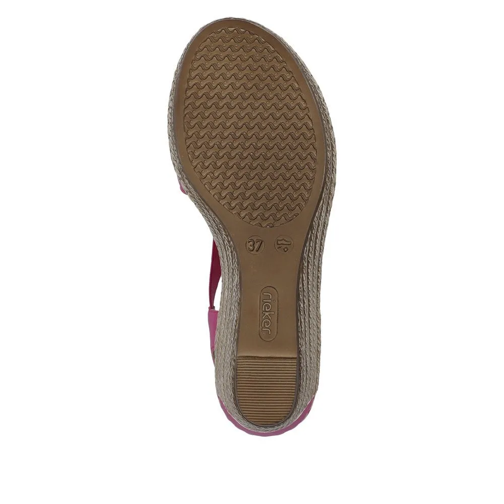 Rieker Sandals 624H6 Ladies Shoes Pink