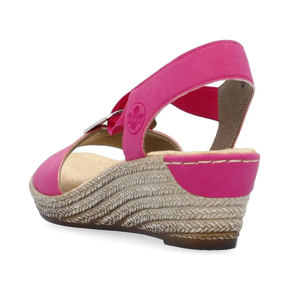 Rieker Sandals 624H6 Ladies Shoes Pink