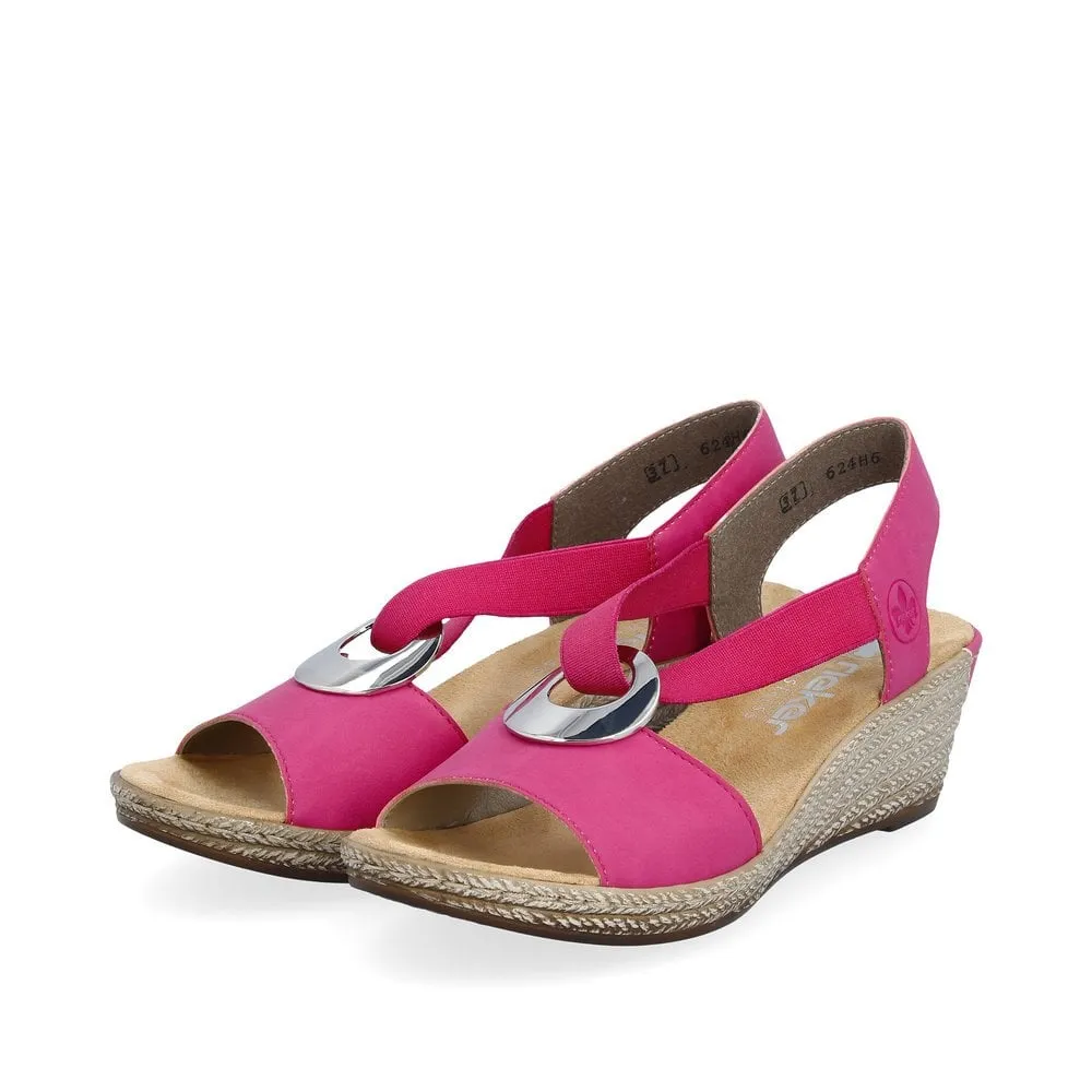 Rieker Sandals 624H6 Ladies Shoes Pink