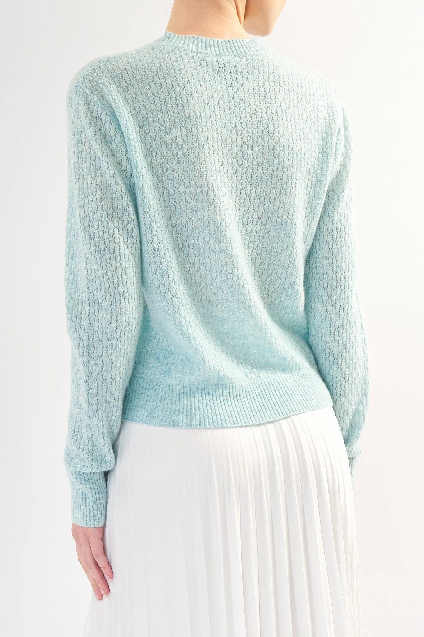 Robertson Madison 100% Cashmere Crewneck CC-262 | Ice Blue | Clearance Final Sale