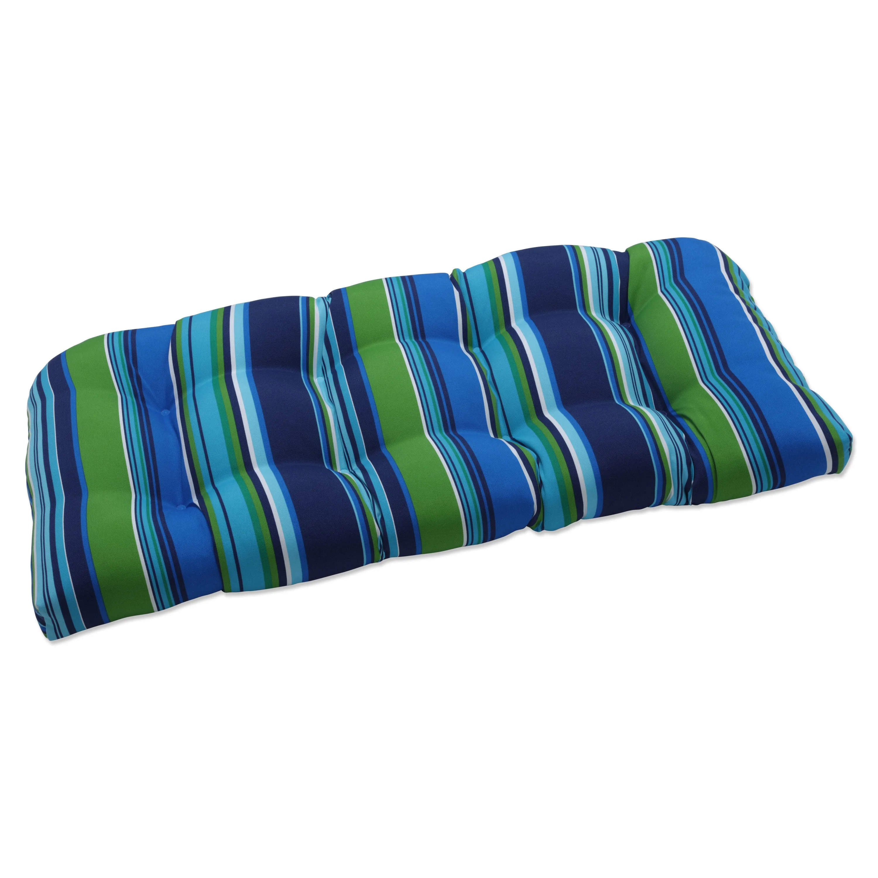 Sea Island Blue Wicker Loveseat Cushion