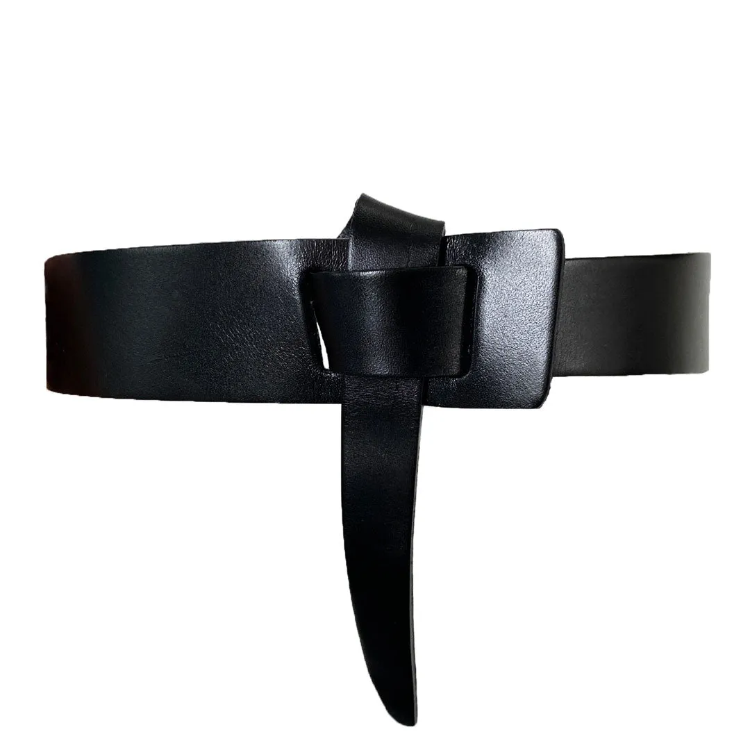 SEAFORTH - Women's Black Genuine Leather Knot Waist belt