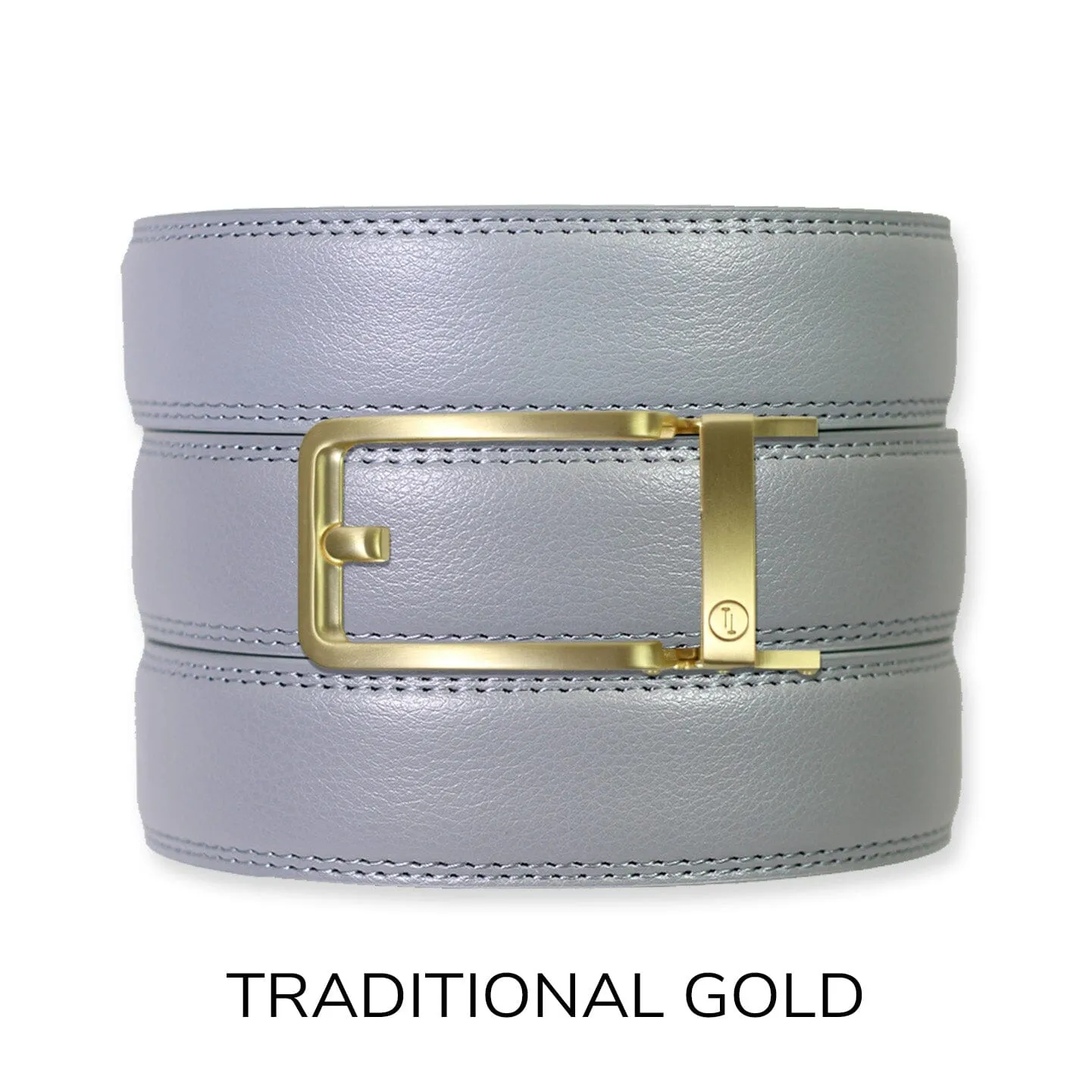 Slate Leather Ratchet Belt & Buckle Set