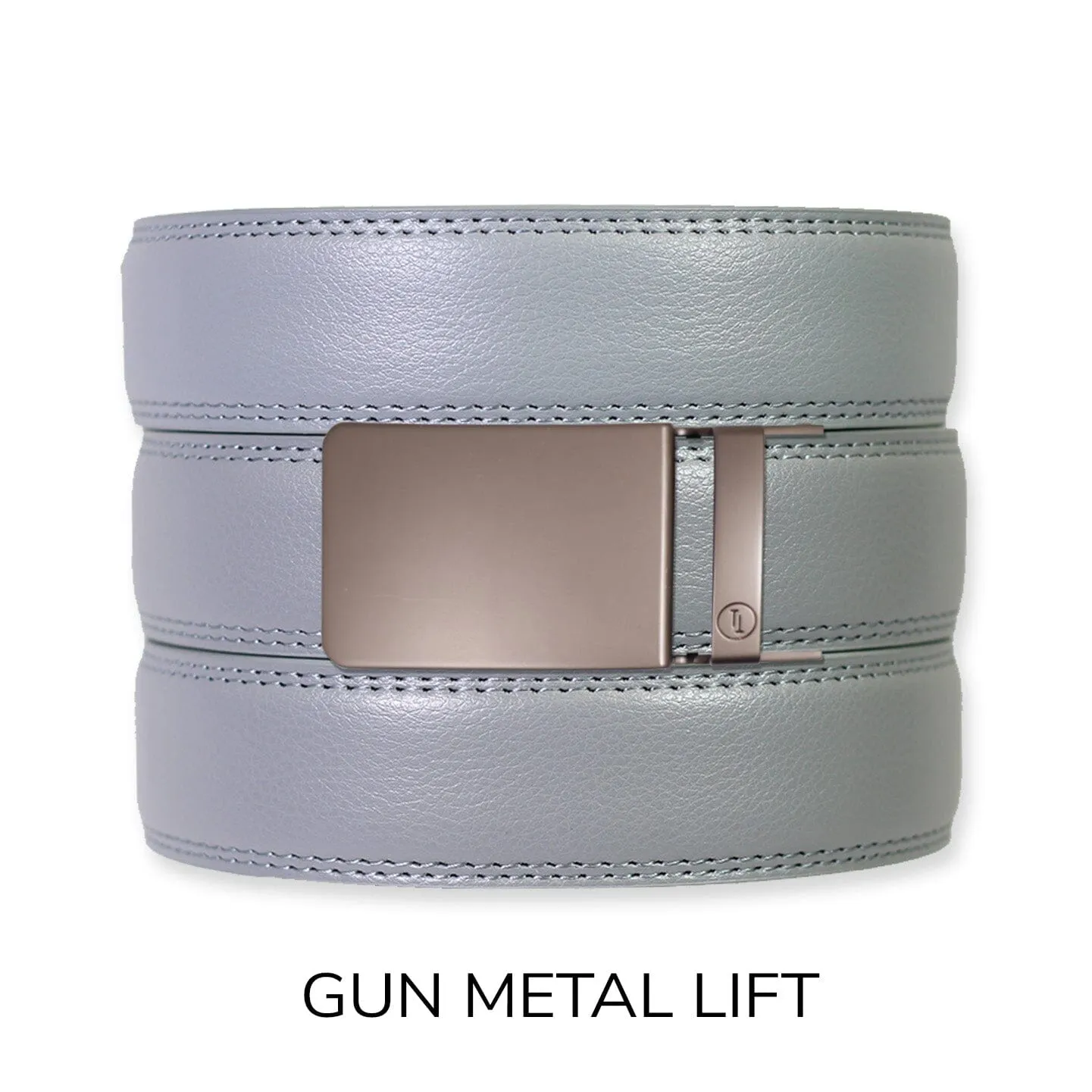 Slate Leather Ratchet Belt & Buckle Set