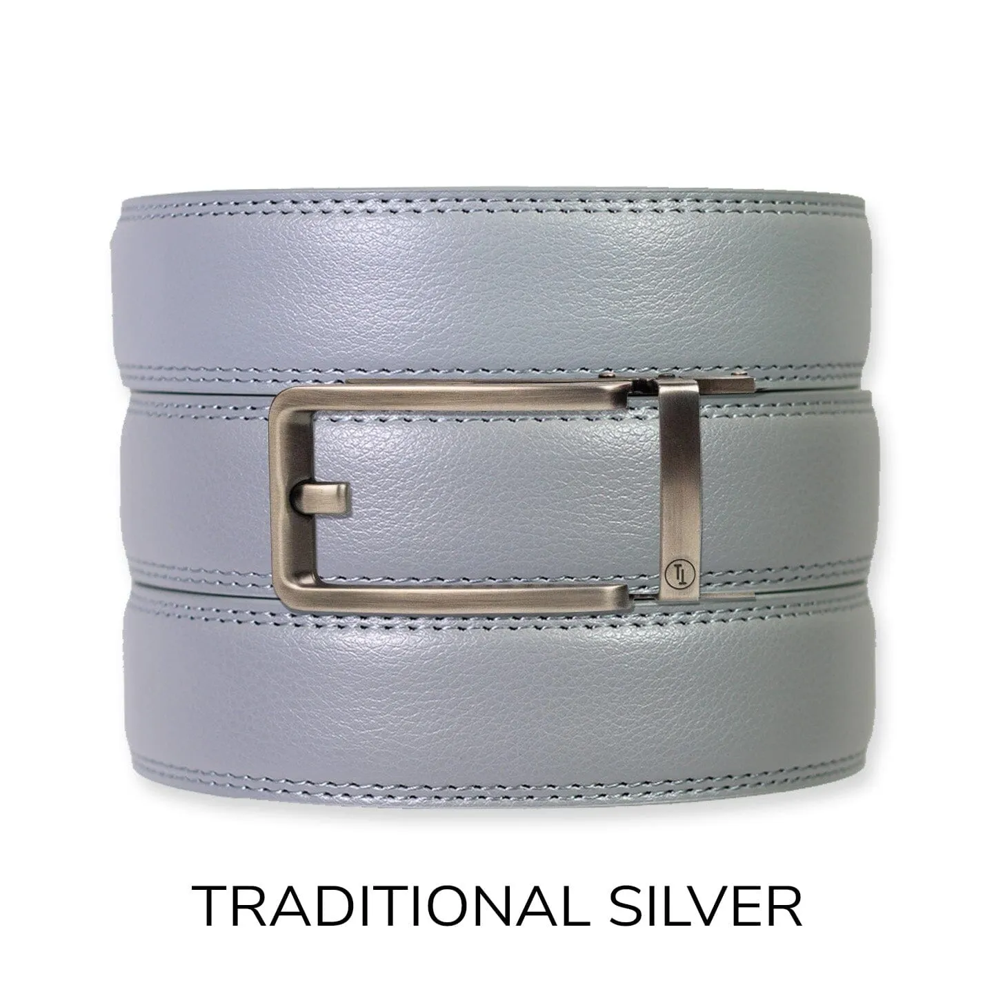 Slate Leather Ratchet Belt & Buckle Set