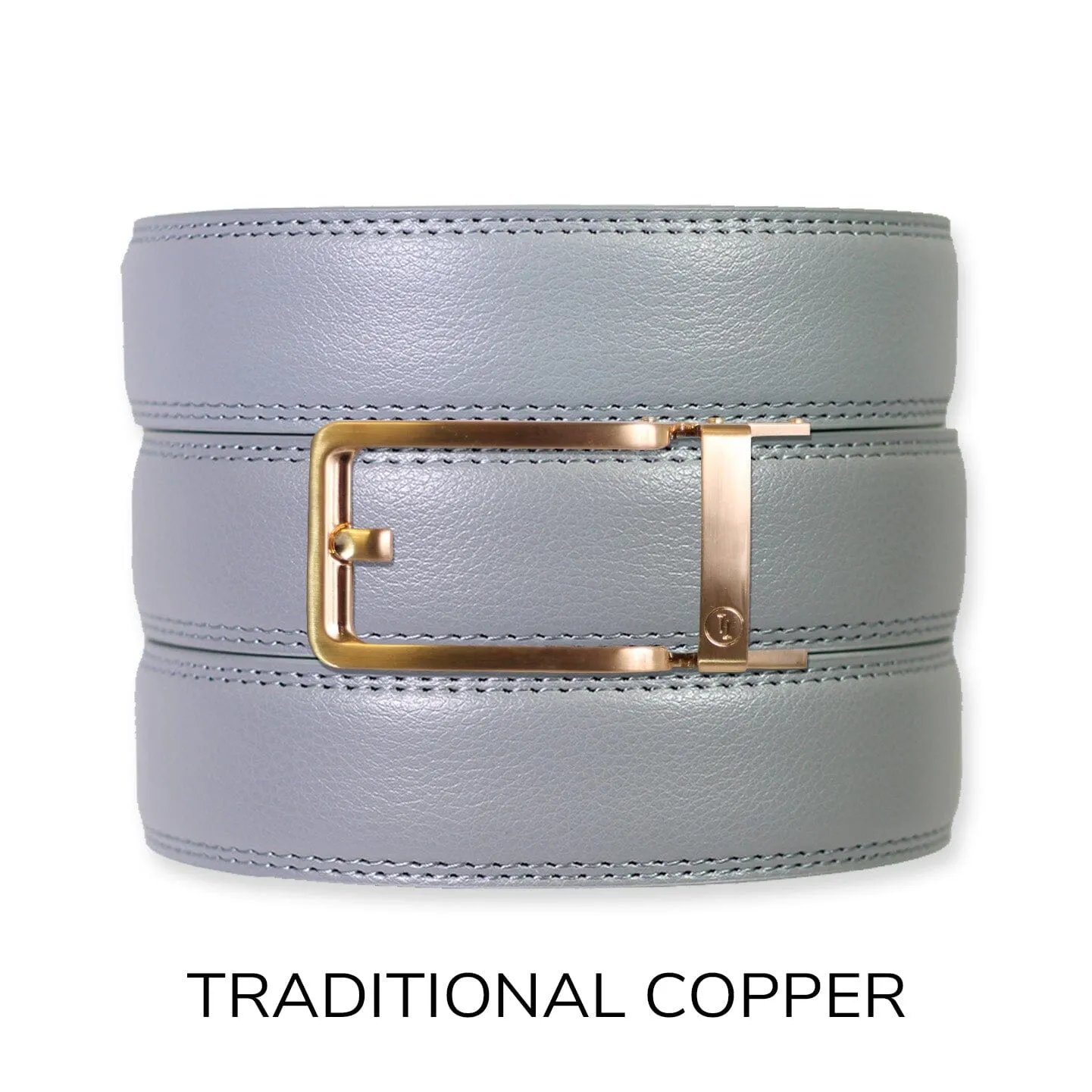 Slate Leather Ratchet Belt & Buckle Set