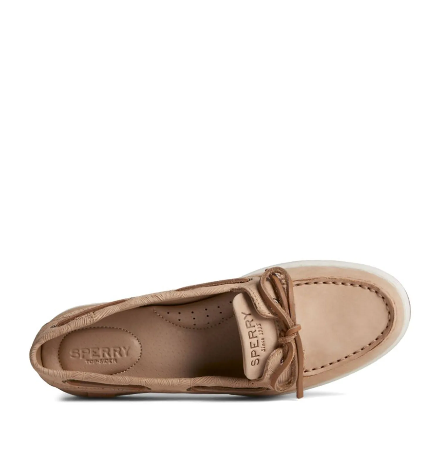 Sperry Women's Starfish 1-Eye Palm Embossed Boat Shoe in Tan