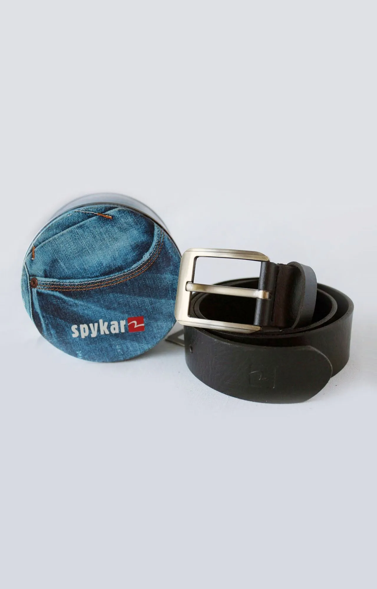 Spykar Black Leather Belts