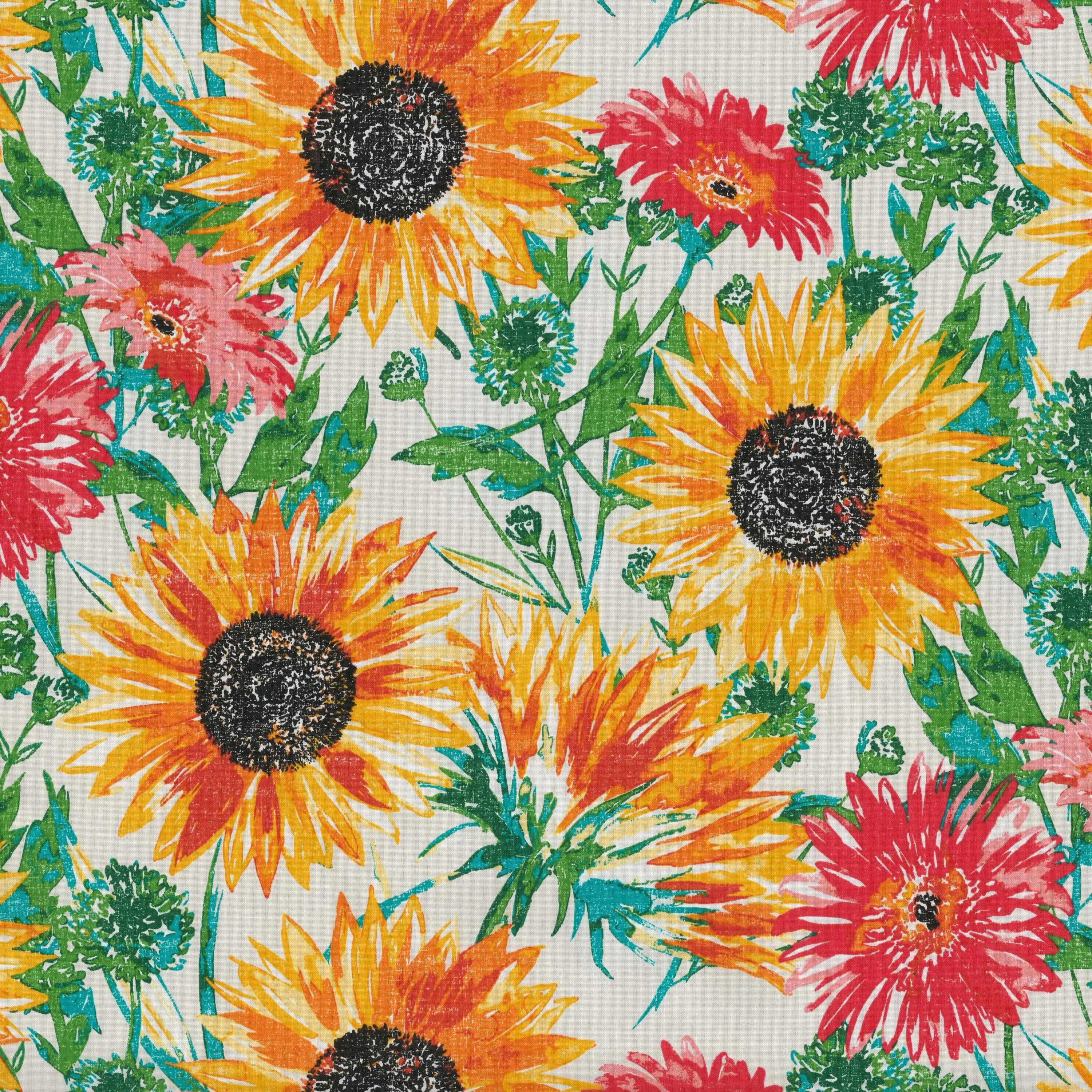 Sunflowers Sunburst Squared Corners Seat Cushion 20X20X3 (Set Of 2)