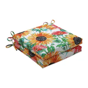 Sunflowers Sunburst Squared Corners Seat Cushion 20X20X3 (Set Of 2)