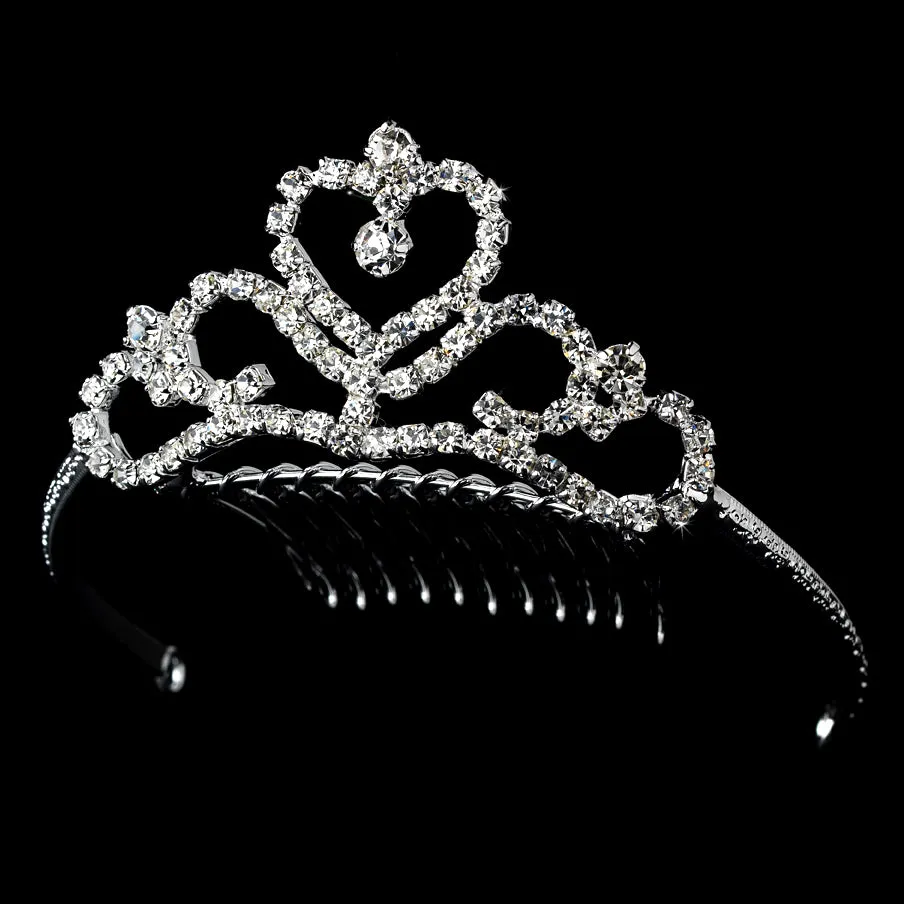 Super Pretty Silver Heart Child'sTiara