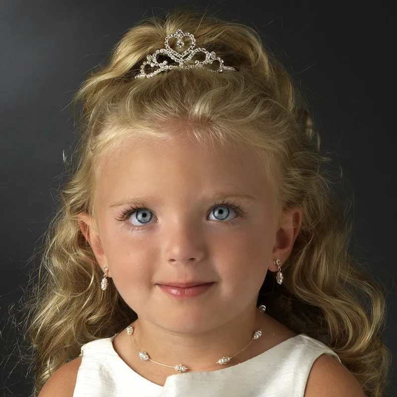 Super Pretty Silver Heart Child'sTiara