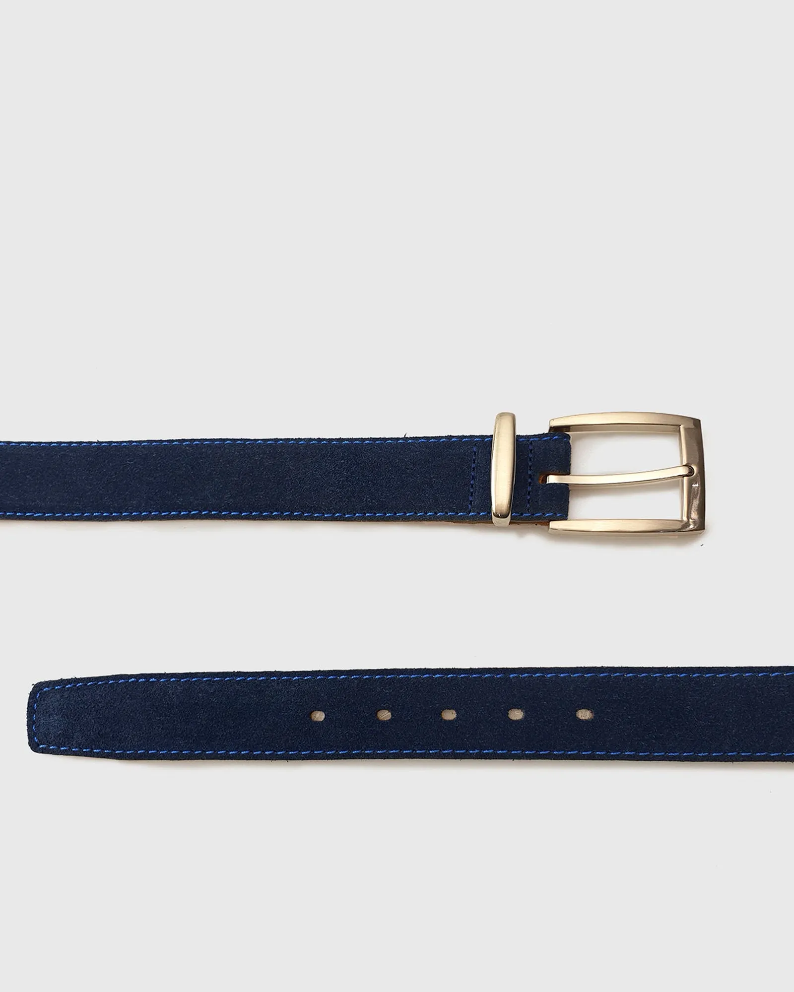 VINCENT& FRANKS / ROUGE 717_34 NAVY SUEDE LEATHER BELT