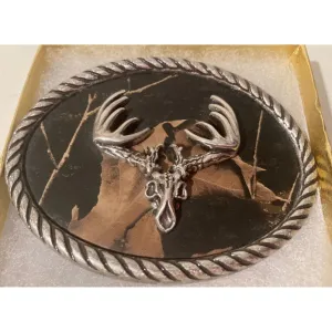 Vintage Metal Belt Buckle, Nocona, Buck Skull Bones,