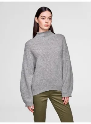 White   Warren - Luxe Stitch Standneck Grey Heather