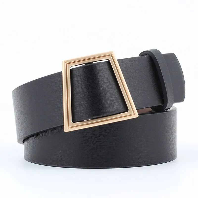 Women Belts Gold Buckle Leather Waist Strap Waistband Belts For Women