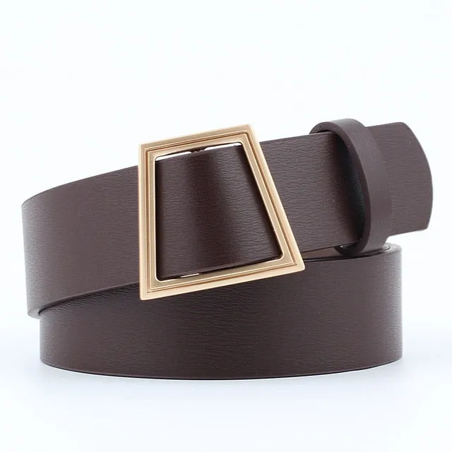 Women Belts Gold Buckle Leather Waist Strap Waistband Belts For Women