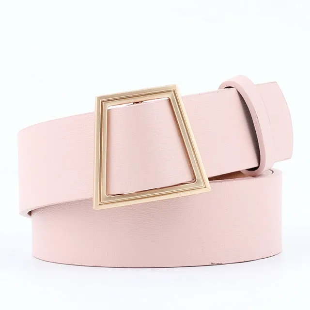 Women Belts Gold Buckle Leather Waist Strap Waistband Belts For Women